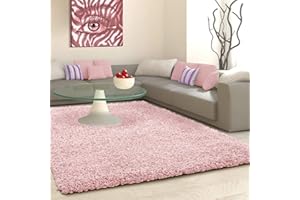 BPIL Unique Modern Large Small Non-Shedding Shaggy Rugs Soft Thick Pile Rectangle Pink Color Rug (80x150cm)