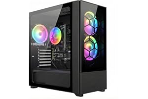 STGsivir PC Gamer Fixe,Ordinateur Gaming,Core i7 8th up to 4.1 Ghz,32Go DDR4,1To SSD,WiFi 6,BT 5.2,Ventilateur RGB x3,Windows11 Pro