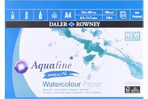 Daler-Rowney Aquafine Smooth HP Akvarell 300 gsm A4 pappersblock 12 ark