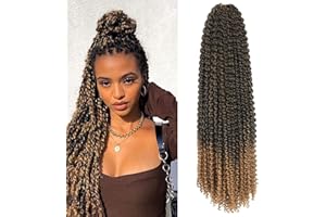 BLISSOURCE Passion Twist Hair, 7Packs 24inch Crochet Braids Passion Twist Crochet Cheveux, Passion Twist Tressage Cheveux Extensions De Cheveux Bohème Tresses Synthétique Crochet Cheveux (60.96cm,T27)