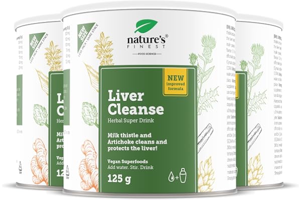 Nature’s Finest by Nutrisslim Detox Foie 375 g - Détox Puissant et Rapide, Chardon Marie Bio et Artichaut Extrait, Drainant Nettoyer Formula