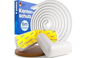 ‎ADLERSFELD Adlersfeld® Kantenschutz Baby | 6 Meter + 10x Eckenschutz Baby | Selbstklebender Tischkantenschutz für Babys & Kinder | Starker Halt | Eckenschutz Kantenschutz Selbstklebend (Weiß)