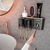 iHave Support Brosse a Dent Electrique avec Distributeur Dentifrice – Porte Brosse à Dents Mural, 2 gobelets – sans perçage, 