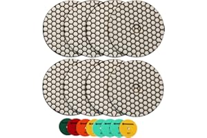 HIGHDRIL Disque de Polissage Diamant - 8PCS (#50x3/100x2/200/400/800) 125MM Disque Polissage pour Granit, Pierre, Marbre, Sol, Meuleuse Kit de Polissage pour Perceuse, Meuleuse, Polisseuse