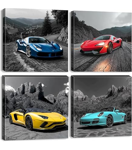 NORTH KAISER Ferrari Logo Métal Mural – Décoration Garage 98×63 Cm, Sculpture Murale Voiture Noire, Cadeau Passionné Auto