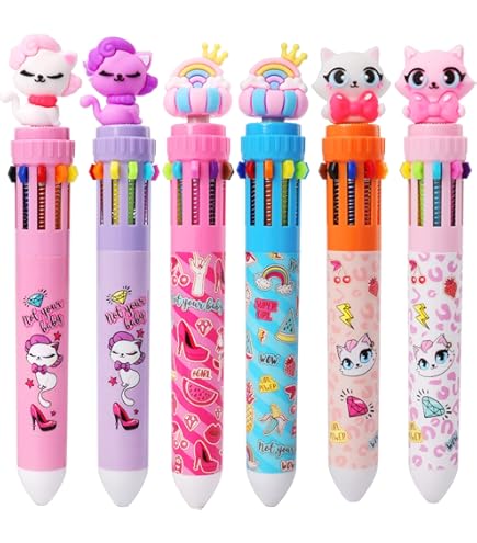 Penne Multicolore 6 In 1 - Tema Natalizio E Animali Kawaii, 20 Penne Retrattili Per Bambini, Idee Regalo - Foto 9