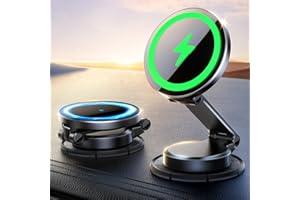 JOYROOM MagSafe Chargeur Voiture Tableau de Bord [Tout Métal & Pliable] Support Telephone Voiture Induction 15W, Chargeur Induction Voiture Magnetique pour iPhone 17 16 15 14 13 12 Air Pro Max Plus