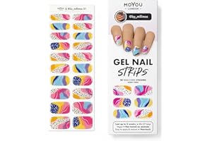 MOYOU LONDON Semi Cured Gel Nail Strips, 20 Pc. Gel Wraps for Nails, Easy Apply & Remove for Salon-Quality Manicure, Works with Any Nail Lamps - by_millimac 01
