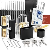 36 Piece Pick Set, [Suitable for Beginners &amp; 2023 Upgraded] FAHEFANA Locksmith Pick Set with 3 Transparent Locks, Lockpicking