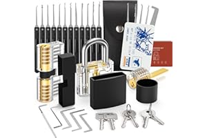 Juego de Ganzúas 36 Piezas, [Apto para Principiantes & 2023 Actualizado] FAHEFANA Ganzúas de Cerrajería con 3 Cerraduras Transparentes, Lockpicking Set para Principiantes y Cerrajeros Profesionales