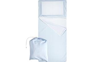 PANINI TESSUTI Set Asilo, Sacco nanna e sacchetto per Bimbo e Bimba da 2 a 6 Anni - Tessuto 100% Cotone Quadretti Azzurri Copertina Asilo