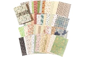 SHANFAA 100 Blätter Vintage Scrapbooking Papier und Blume Bastelpapier für Journal, Fotoalbum, Kalender, Notizbuch, Tagebuch DIY Dekoration