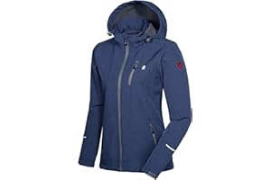 Little Donkey Andy Damska lekka, softshellowa, wiatroszczelna i wodoszczelna kurtka z kapturem, do biegania, podróżowania i pieszych wędrówek,