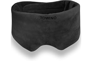 TOWINO® Eye Mask for Sleeping Super Soft & Smooth And Fully Adjustable To All Size Heads - Super Soft & Comfortable for Women and Men, Blindfold for Travelling, Night Sleeping,Nap Suitable for All Family Members Made In India (Black)