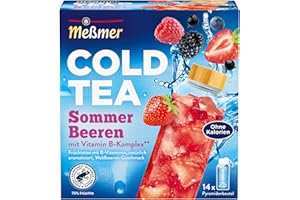 ‎MEßMER Meßmer Cold Tea Sommer-Beeren| Früchtetee | Kaltaufguss mit Vitamin B-Komplex | ohne Zuckerzusatz | 14 Pyramidenbeutel