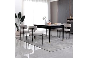 HomeTouch Modern Kitchen Dining Chairs Set of 4 with Curved Backrest for Dining Room Home Office Lounge Chair Bedroom Living Room Chairs (4, Grey)