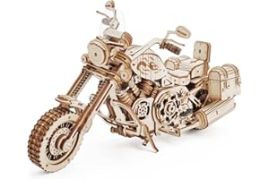 ROKR Maquette Bois Puzzle Bois 3D Engrenages Mécaniques Moto Cruiser Adulte Construction Adulte, Cruiser Motorcycle