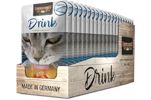 LEONARDO Drink Salmon [20x40g Drink au Saumon] Boisson pour Chats | Bouillon de Viande sans céréales avec lamelles de Viande | Complément Alimentaire pour Chats