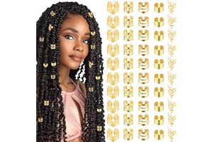 Tyqour 50 stycken guld-hårsmycken för flätor, loc smycken för hår, manschettklämmor för dreadlock-tillbehör, hårspiraler clips pirat hårsmycke dreadlocks smycken män kvinnor flickor pojkar flätor