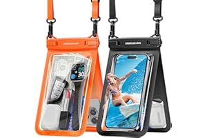 UNBREAKcable Double Capacity Waterproof Phone Pouch, IPX8 Waterproof Phone Case Underwater Dry Bag with 2 bags separated for Vacation Beach Swimming [2-Pack, Up to 7'']