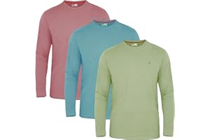 JRC JUST ROYAL CLOTHING JRC Lot de 4 t-shirts à col rond à manches courtes et manches longues pour homme, hauts confortables à col rond pour la gym, la course, l'entraînement et les excursions de loisirs