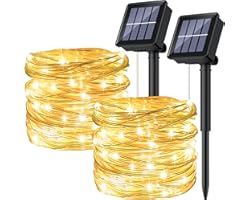 Ruyilam Solar String Lights Outdoor, 12M 120 LED Outdoor Solar Garden Fairy Lights Waterproof PVC Wire Decoration Lights for 
