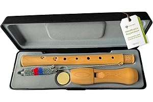 GADGET HERO HeroMusics flauto dolce per bambini in legno - flauto dolce con diteggiatura barocca - flauto dolce a 8 fori per adulti - flauto dolce soprano in legno d'acero - set di flauti dolci con set di pulizia