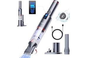 SmartAI Aspirapolvere a mano, 17000 Pa, mini LED senza fili, batteria a batteria, 30 minuti, leggero, per auto, casa, camper, peli di animali, con supporto di ricarica, carica di tipo C, scatola di