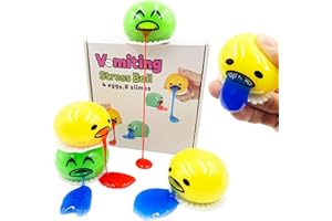 UOMYLEIR Vomiting Egg Stress Ball, Round Vomiting Yolk Egg, The Puking Stress Ball Include Slime, Novelty Stress Relief Squeeze Toys, Vent Stress Tricky Game Relief Toys