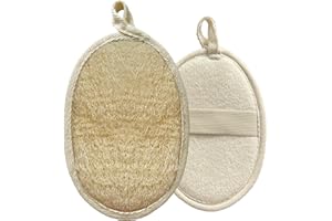 ‎LAC FOR YOU LAC FOR YOU Luffa Schwamm Körper – 2er Set Badeschwamm & Duschschwamm Körper 16×11 cm + 12×8 cm, Natürlicher Peeling Schwamm - Loofah Sponge Body Scrubber für Damen & Herren