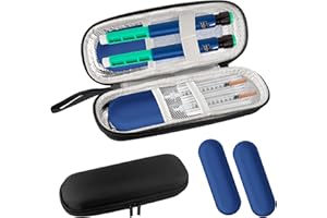 DONGFENGLION Insulin Kühltasche, Medikamenten Kühltasche mit 2 Kühlakkus, Insulin Reisekühltasche, Stabile Kühlbox für Insulin Diabetes Pens für Diabetikerzubehör, Epipen & Medikamente, Reisen & täglichen Gebrauch