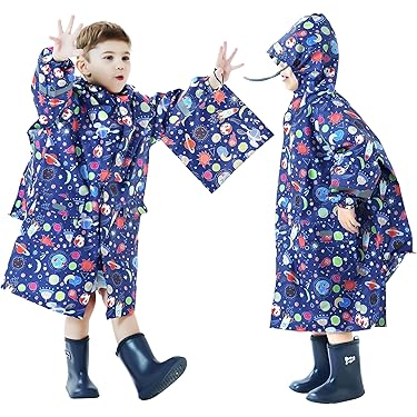 Rolanko Giacca Impermeabile Con Cappuccio Per Ragazze, Impermeabile Leggera Giacca A Vento Giacche Da Pioggia Outwear Per Bambini Ragazzi 7-14 Anni, Beige, Taglia: 130/7-8 Anni