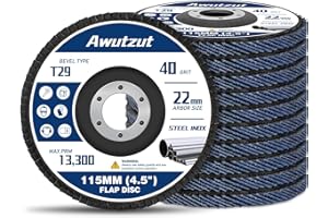 AWUTZUT Dischi lamellari 115mm Grana 40 per Smerigliatrice il Ferro Legno Dischi Abrasivi 10 Pezzi