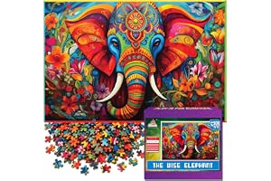 Playhills Spirit Animal Theme Wise Elephant - 500 Pieces Wooden Jigsaw Puzzle