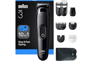 Braun All-in-One Series 3 Grooming Kit, 10in1, Ultra Sharp Blade, 14 Längder, Precis Trimning, Ansikte & Hår, 50 min Drifttid