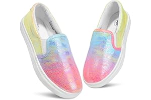 festooning Girls Sneakers Slip-On Shoes Comfort Casual Low Top Fashion Flats for Little/Big Kids