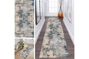 ‎ZDYHMRJ ZDYHMrj 3D Läufer Teppich Lang Flur rutschfest Waschbar 50X160CM Küche Korridor TeppichLäufer für Flur Grau Blau Schlafzimmer Wohnzimmer Polyester Teppichmatte Dauerhaft, Anpassbar Küchenteppich