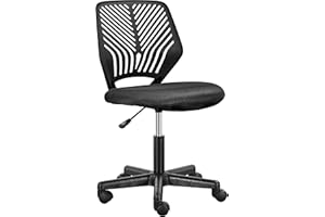 Yaheetech Chaise de Bureau, Chaise d'Ordinateur, Fauteuil Bureau Ergonomique, Pivotant, Fonction Réglage, Style Moderne, Charge de 136kg Noir