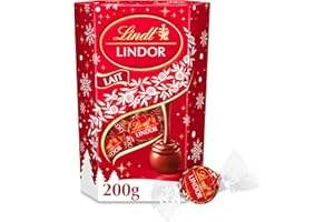 Lindt - Cornet LINDOR - Assortiment de Chocolats au Lait - Cœur fondant - Idéal pour Noël, 200g