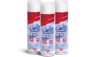 Haltons 3 Pack of De-icer Spray 450ml For Vehicle Windscreen - Quick Fast Acting Ice and Frost Melting For Windows or Mirrors - Operates at -15°c and Prevents Re-Freezing