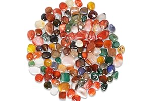 ‎SOSMAR SOSMAR - 150g Buntes Edelsteine Trommelsteine Set - Natur Achat Kristall Halbedelsteine Kieselsteine für Aquarium Blumentopf Schatzsuche Schmuckherstellung Deko Steine