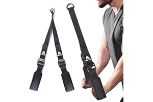 LARA STAR Verstellbare, robuste Trizepsseil-Kabelbefestigung für Fitnessstudio, 45–79cm, extra Langer Arm, zum Herunterziehen für Heim-/Fitnessgerä (schwarz)