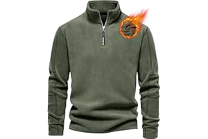 Livonmone Pullover Herren Fleece Warmes Microfleece Sweatshirt Half Zip Fleecepullover für Herbst und Winter