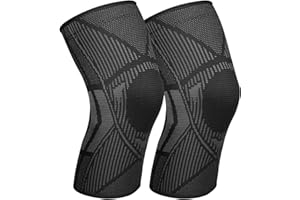 RUILALA Kniestütze Kompression Kniebandage 2 Stück mit Rutschfestem Silikonstreifen Elastisch Knie Sleeve für Männer Damen für Arthritis ACL Meniskusriss Sport Fitness Gewichtheben Joggen (M, Schwarz)