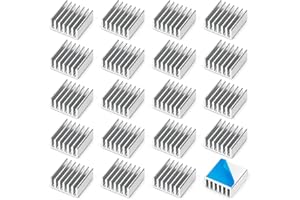 Tunejoy Kühlkörper Aluminium Heatsink mit Thermoklebeband für PC Laptop Transistor Halbleiter Elektronischer Komponenten 14x14x6 mm 20 Stück