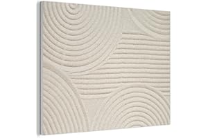 MuchoWow© Wandbilder Akustikpaneele 100x70 cm Filz Deko Wohnung Bild Wohnzimmer Wandpaneele Schallabsorber Wand Bilder Wandpaneel Wall Decor Muster - Abstrakt - Weiß