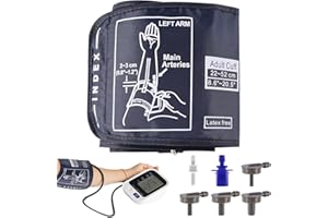 ENIYOU Bracciale Misuratore Pressione Sanguigna, Circonferenza Del Braccio 22-52 Cm, Con 6 Connettori, Compatibile Con La Maggior Parte Dei Misuratori Di Pressione Sanguigna