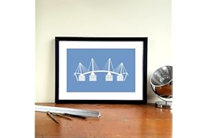 GroundDesigns MAN CITY Football Gift ETIHAD STADIUM Eastlands Approach Manchester Art Print MCFC