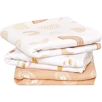 aden + anais Wildlife Swaddle - Confezione da 4 pezzi, grande set di 100% mussola di cotone