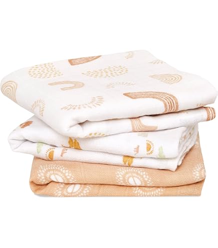 Aden + Anais 2 Mussola Di Cotone Per Neonati 120x120 Cm – Coperta Swaddle Traspirante, Morbida E Multiuso, Rosa Fiori (0-3 Mesi)